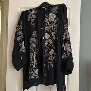 JOHNNY WAS OSIRIS VOYAGER TUNIC GRANITE BLUE